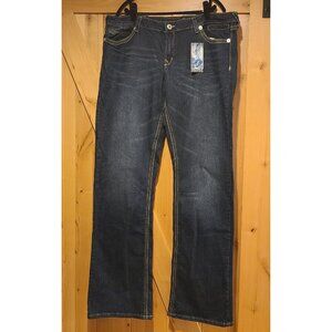 New! Royal Blue Plus Sz 23W Tall Stretch Bootcut Thick Stitching Drag Distressed